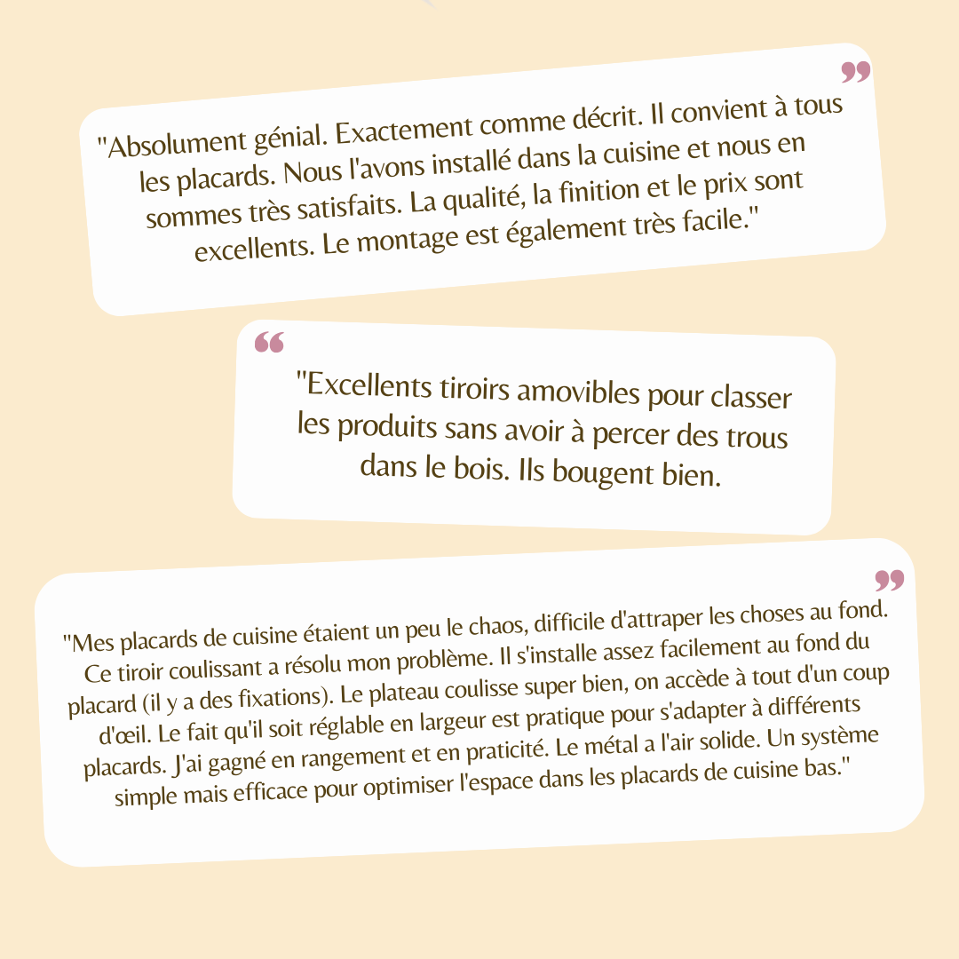 Organisateur d’Armoire Coulissant Ordomia – Tiroir Extractible Extensible Sans Perçage avec Adhésif pour Cuisine & Salle de Bain